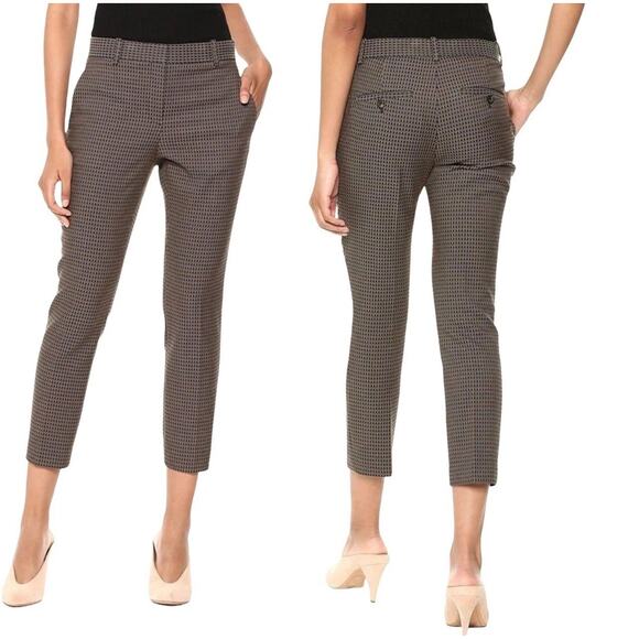 Theory Treeca 2 Dot Jacquard Slim Leg Pant • Brown & Green • Size 10 - Picture 4 of 8
